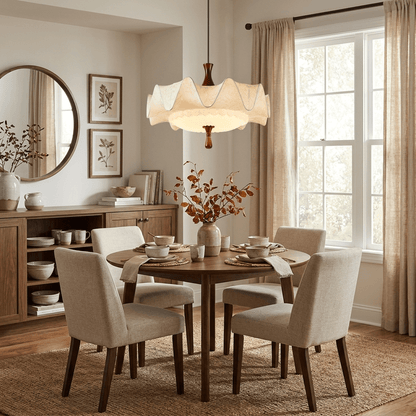 Vintage Floral Scalloped Pendant Light
