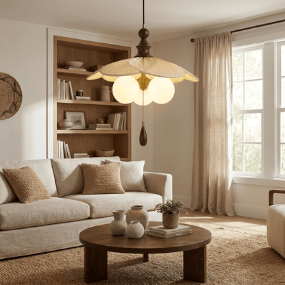 Vintage Pleated Petal Pendant Light