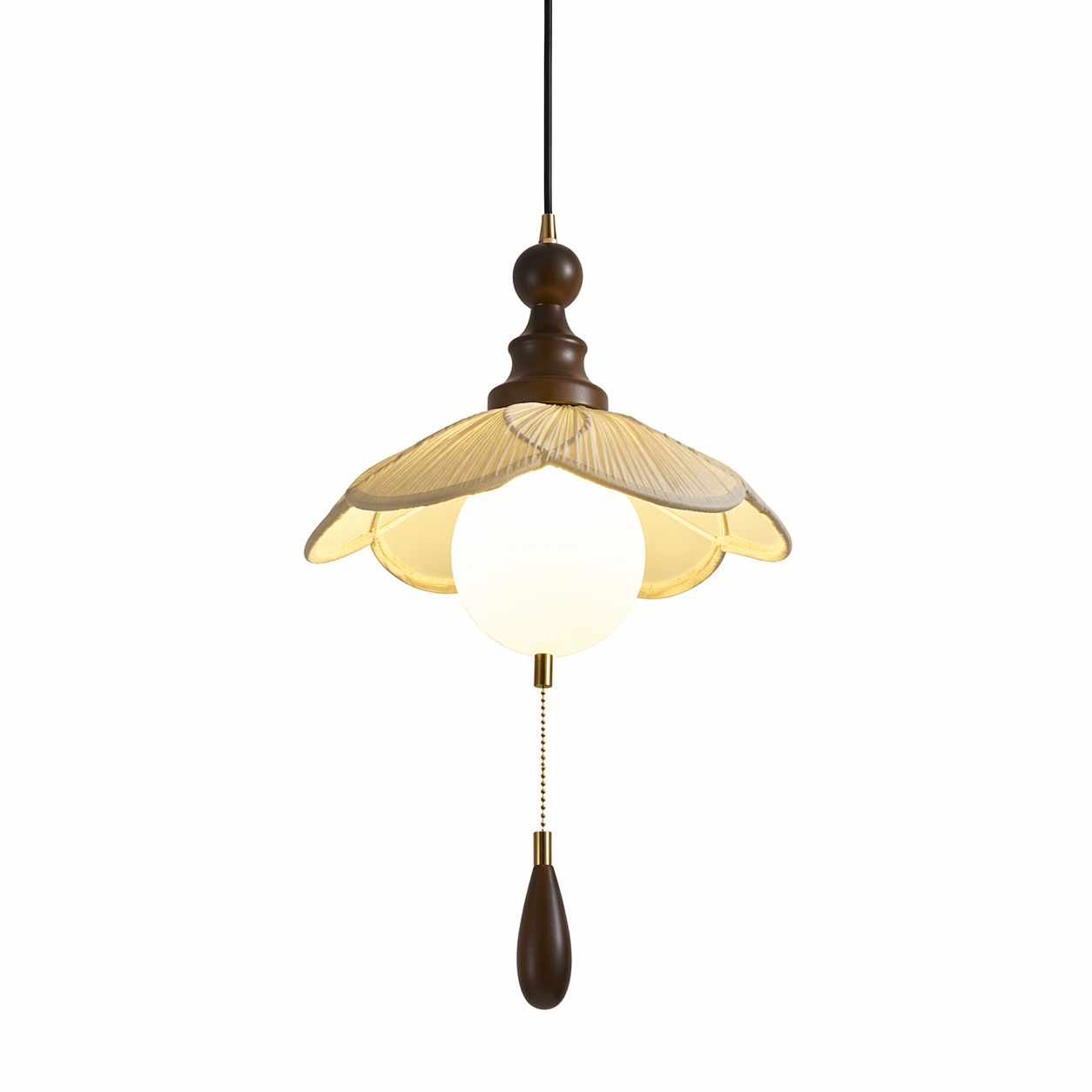 Vintage Pleated Petal Pendant Light