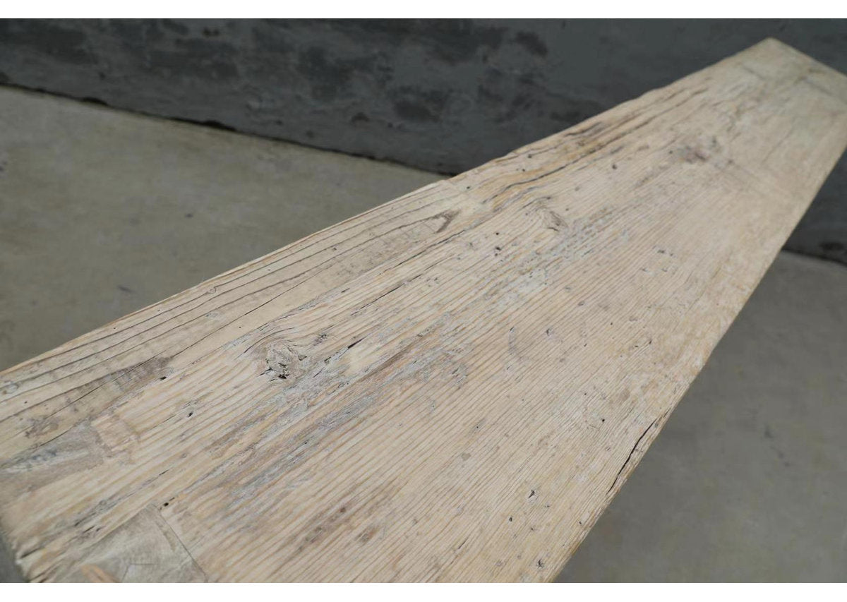 Vintage Waterfall Console Table Weathered Natural Approx.9-9.5ft Long