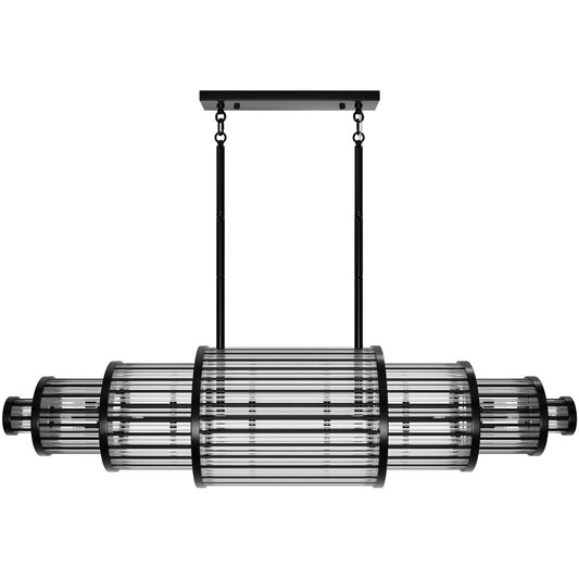 Waldorf Metal And Glass Rod Linear Chandelier
