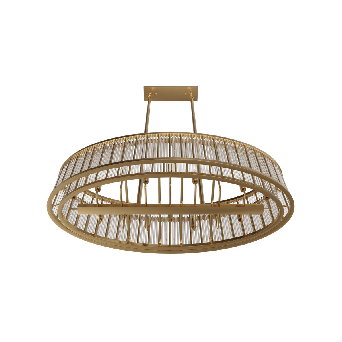Waldorf Metal And Glass Rod Oval Chandelier