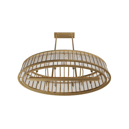 Waldorf Metal And Glass Rod Oval Chandelier