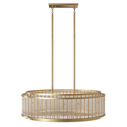 Waldorf Metal And Glass Rod Oval Chandelier