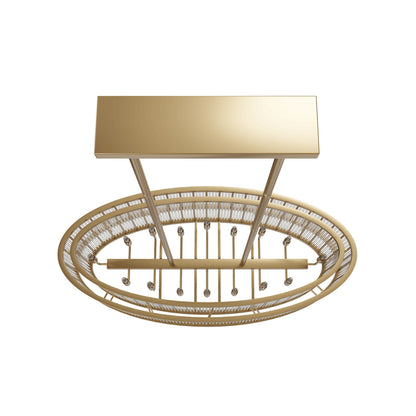 Waldorf Metal And Glass Rod Oval Chandelier