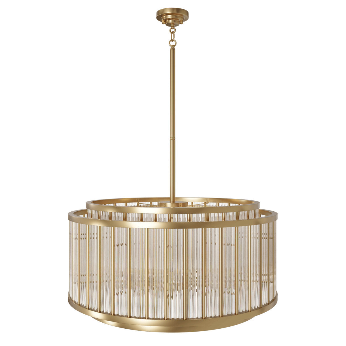 Waldorf Metal And Glass Rod Round Chandelier