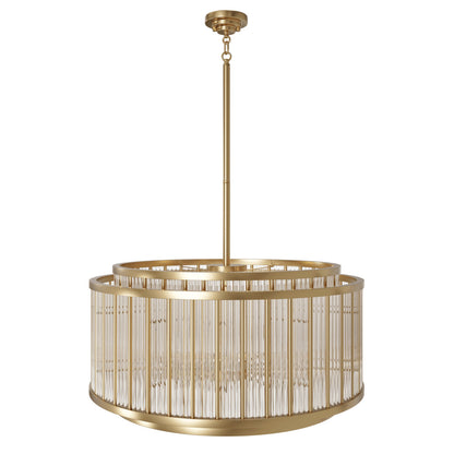 Waldorf Metal And Glass Rod Round Chandelier