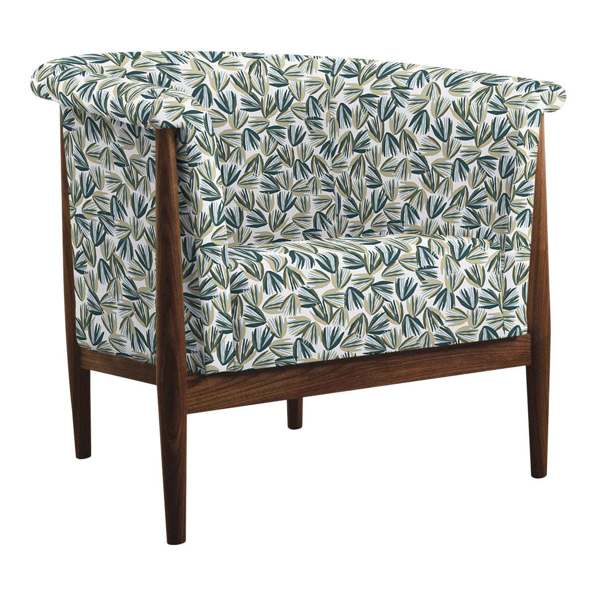 Walnut Grove Barrel Chair Chair with Ottoman