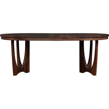 Walnut Grove Extendable Walnut Solid Wood Pedestal Dining Table