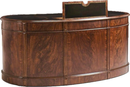 Walnut Kidney Shaped Desk With Leather Top