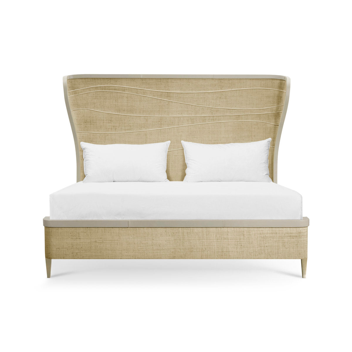 Water Upholstered King Wingback Bed