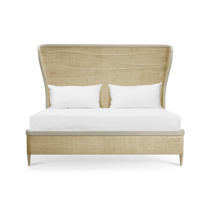 Water Upholstered King Wingback Bed