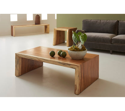 Waterfall Solid Wood Sled Coffee Table