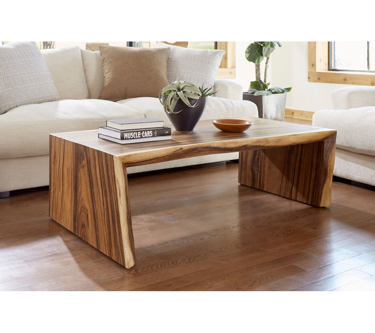 Waterfall Solid Wood Sled Coffee Table