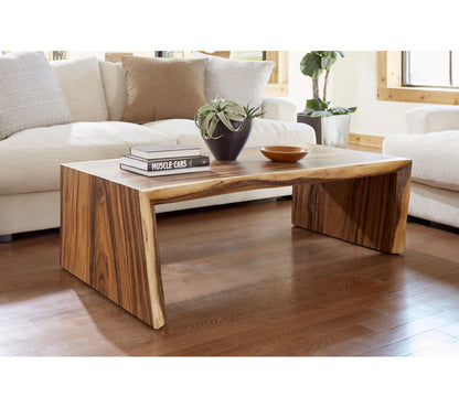 Waterfall Solid Wood Sled Coffee Table