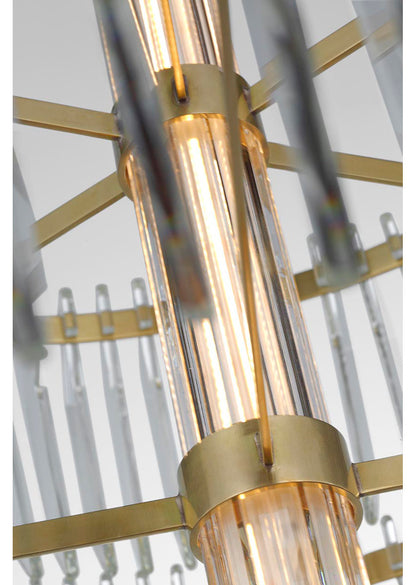 Waterford Killarney 32" Layered Drum Chandelier with Clear Crystal