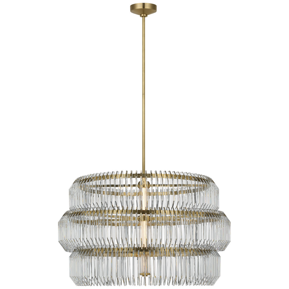 Waterford Killarney 32" Layered Drum Chandelier with Clear Crystal
