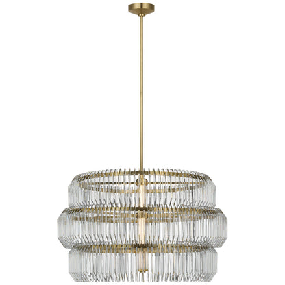 Waterford Killarney 32" Layered Drum Chandelier with Clear Crystal