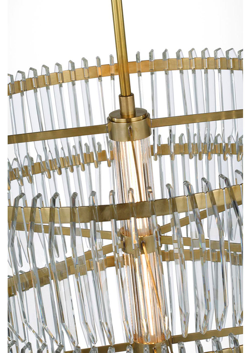 Waterford Killarney 32" Layered Drum Chandelier with Clear Crystal