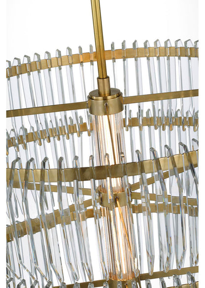 Waterford Killarney 32" Layered Drum Chandelier with Clear Crystal