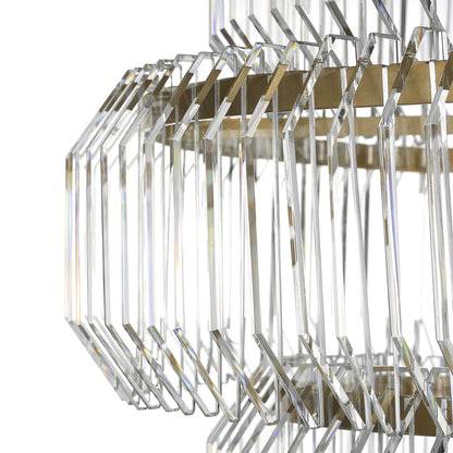 Waterford Killarney 32" Layered Drum Chandelier with Clear Crystal