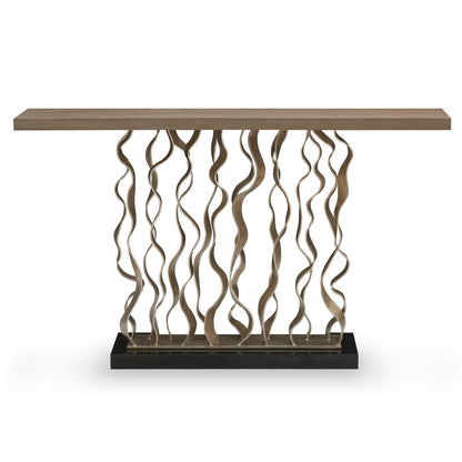 Waves 54'' W Solid Wood Console Table