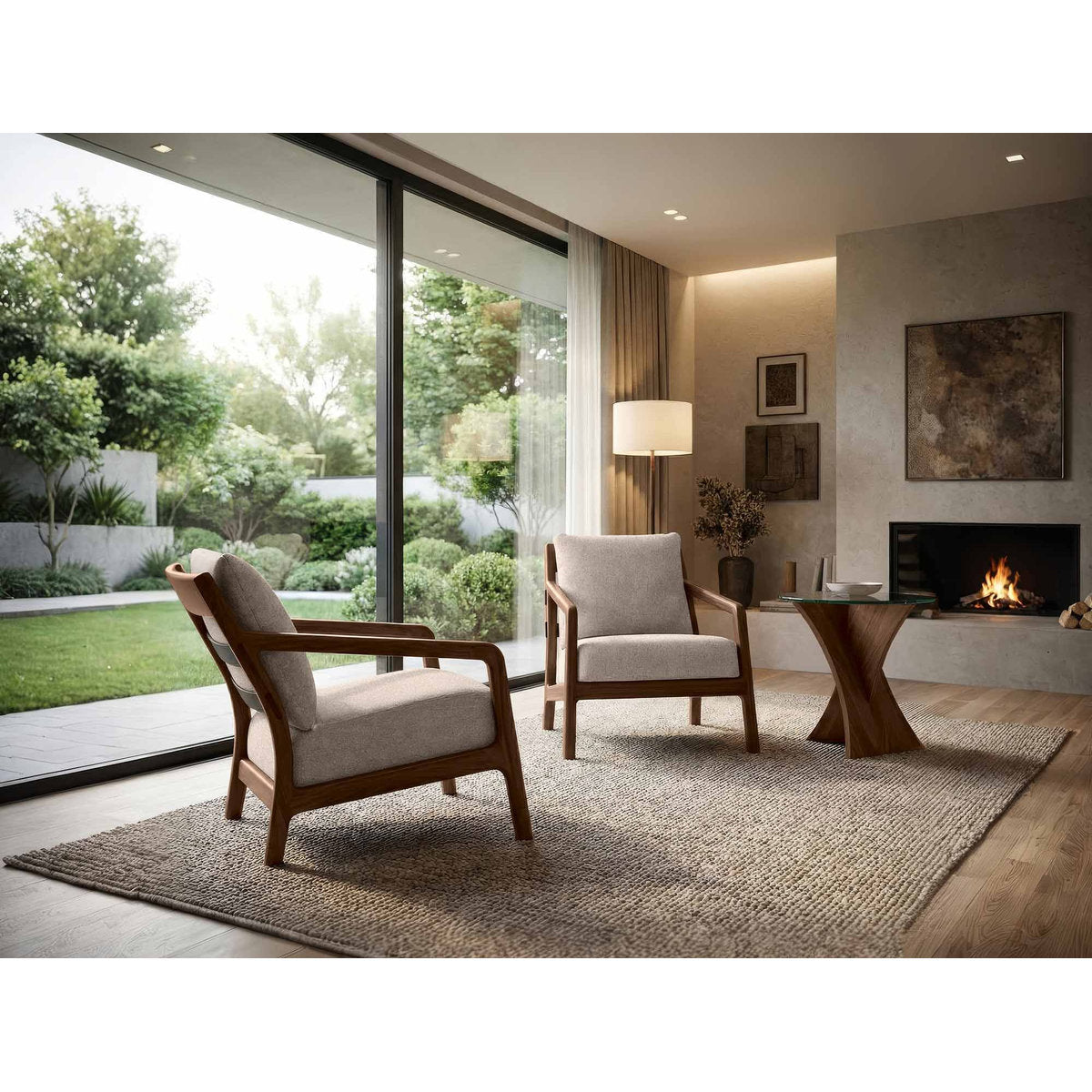 Whitney Lounge Chair with Wood Panel