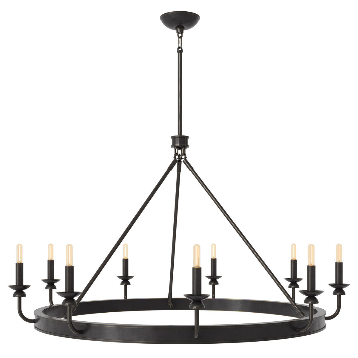 William Chandelier - 9-Light - Lacquered Burnished Brass