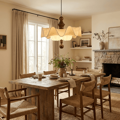 Willow Whisper Scalloped Pendant Lamp