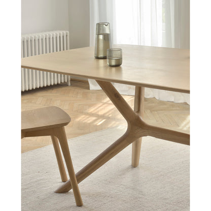 X Solid Oak Dining Table