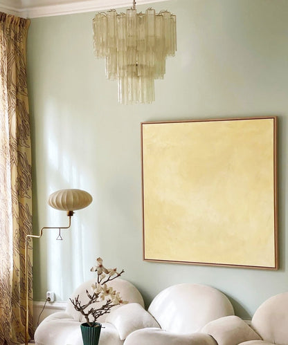 Yellow Glass Tube Chandelier