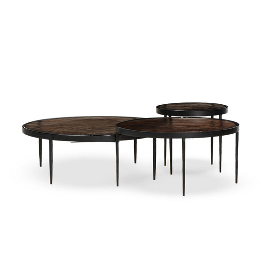 Yoko Nesting Set Of 3-Smoked Brown Cast Glass