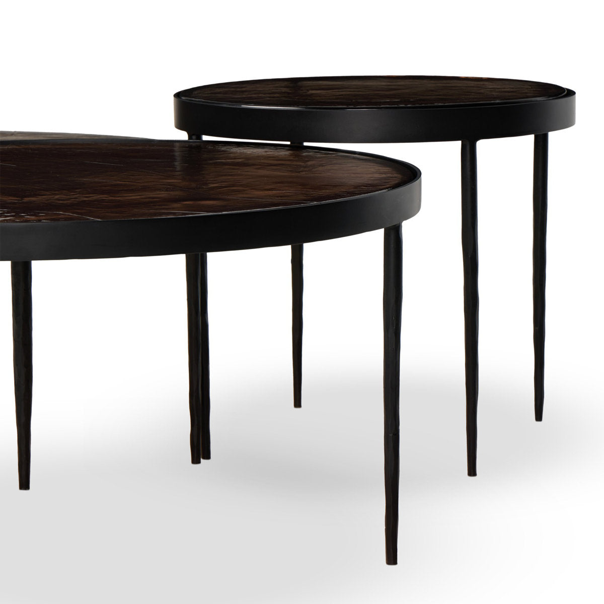 Yoko Nesting Set Of 3-Smoked Brown Cast Glass
