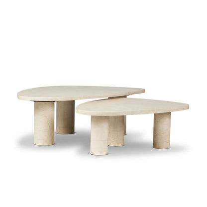 Zion Coffee Table Set - Merlot Marble