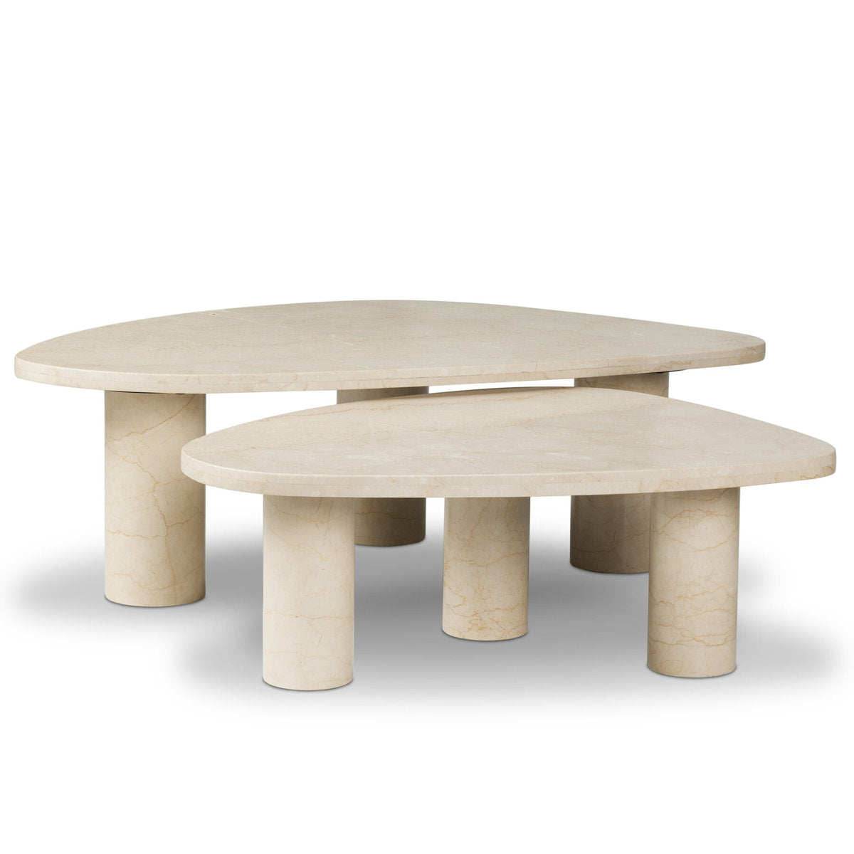 Zion Coffee Table Set - Merlot Marble
