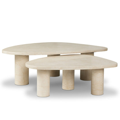 Zion Coffee Table Set - Merlot Marble