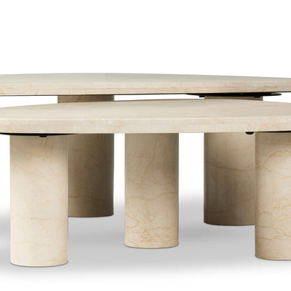 Zion Coffee Table Set - Merlot Marble