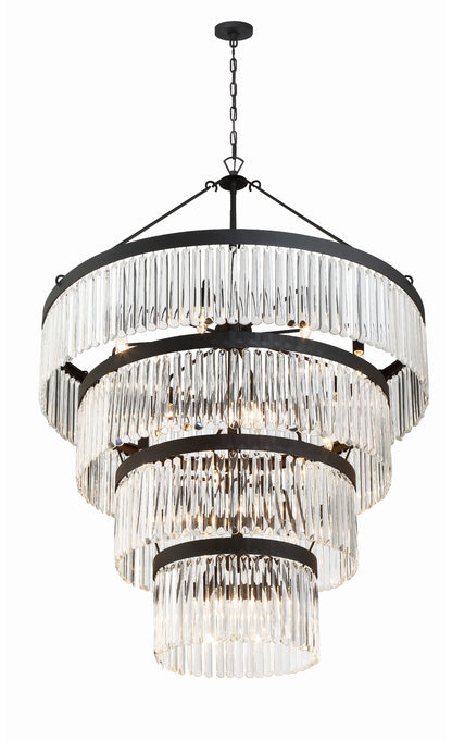 Emory 22-Light Black Forged Chandelier, Clear GlassBy Crystorama Lighting