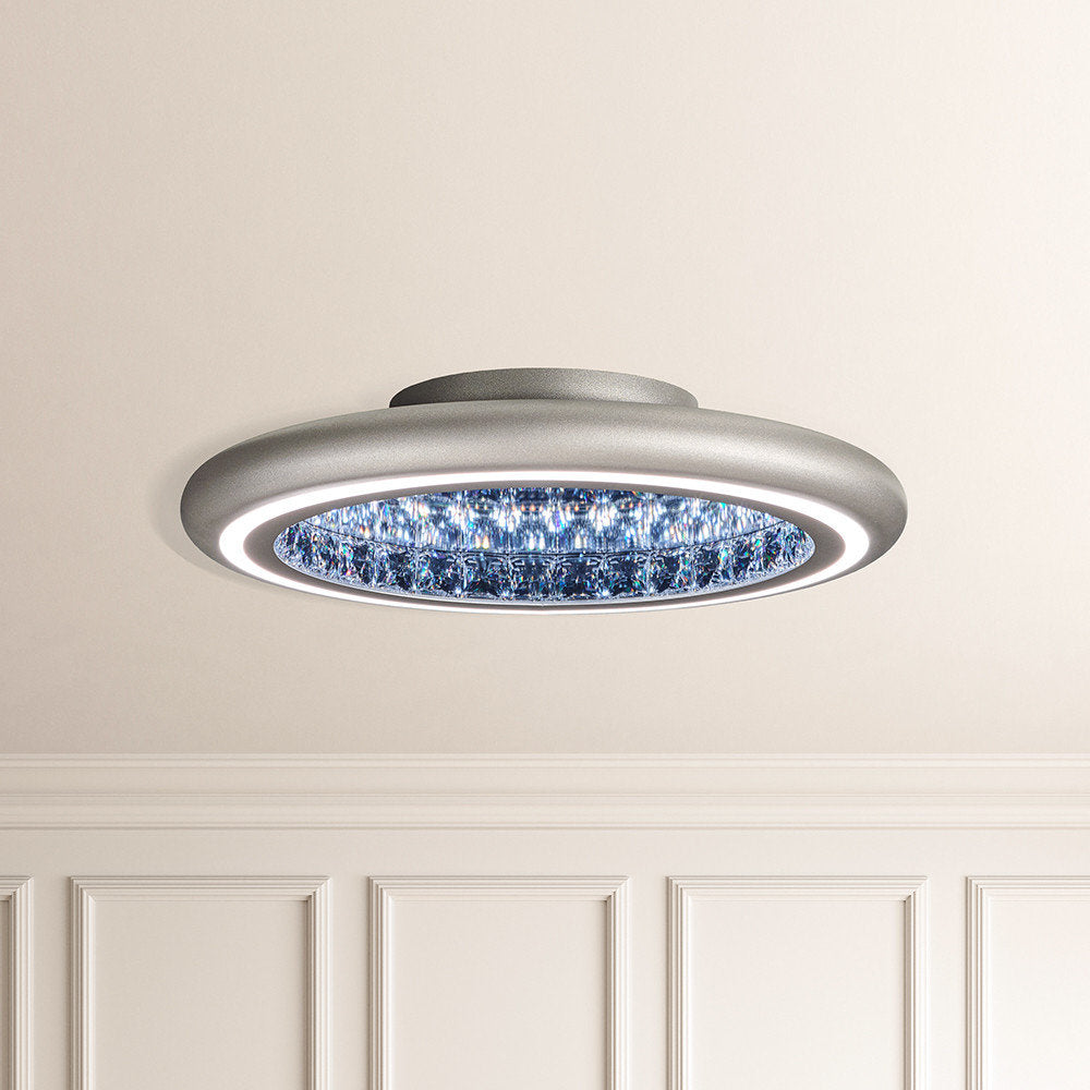 Schonbek Mfc221N-Si1S 1 Light Crystal Semi-Flush, Glimmer SilverBy Schonbek