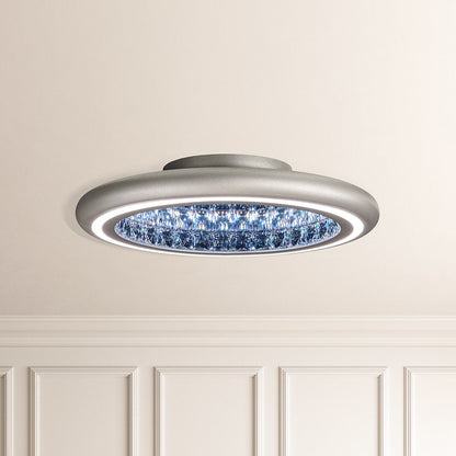 Schonbek Mfc221N-Si1S 1 Light Crystal Semi-Flush, Glimmer SilverBy Schonbek