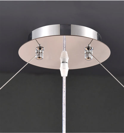 Inveruno | Modern Drum LED Silver Crystal Chandelier for Living Room, Kitchen, Dia39.4"/ Dia100cm, Warm Light, DimmableBy Miron Demid LLC