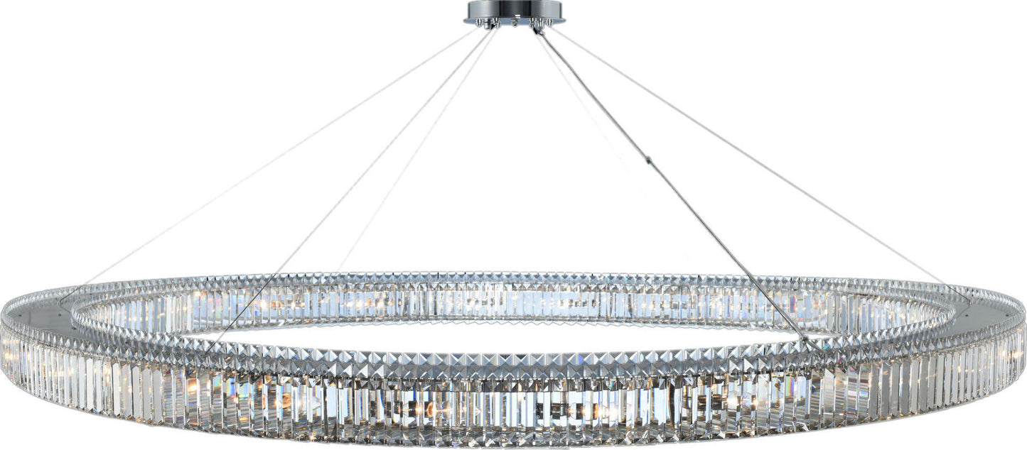Rondelle Pendant, Chrome, 84"By KALCO LIGHTING
