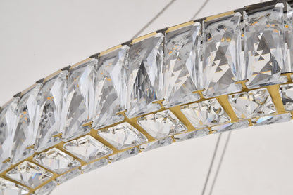 Elegant Lighting 3503D42 Monroe 2 Light 42"W LED Crystal Ring - BlackBy Elegant Furniture & Lighting