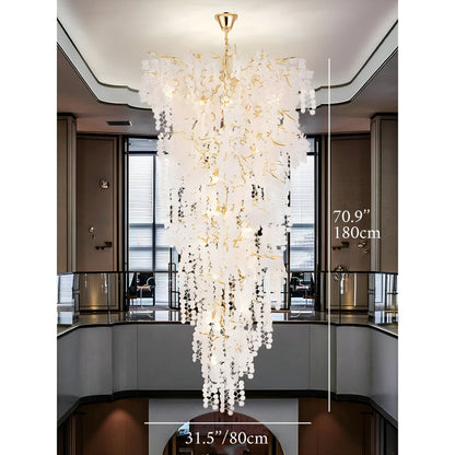 Aidone | Large Luxury Crystal Chandelier For Staircase, Dia31.5xh55.1"By Miron Demid LLC