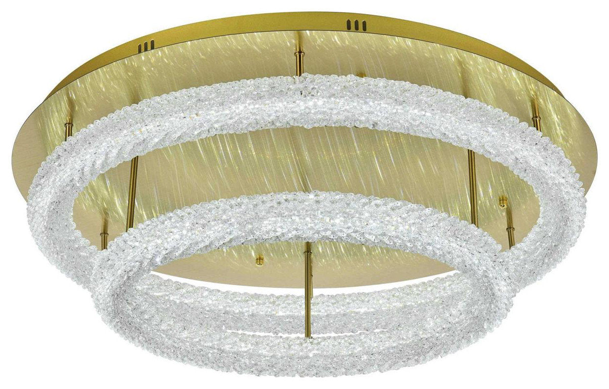 Bowen 2 Light Flush Mount, Satin GoldBy Elegant Furniture & Lighting