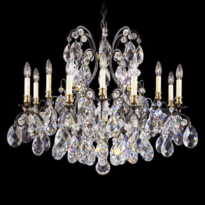 Renaissance 13-Light Chandelier in Black With Clear Heritage CrystalBy Schonbek