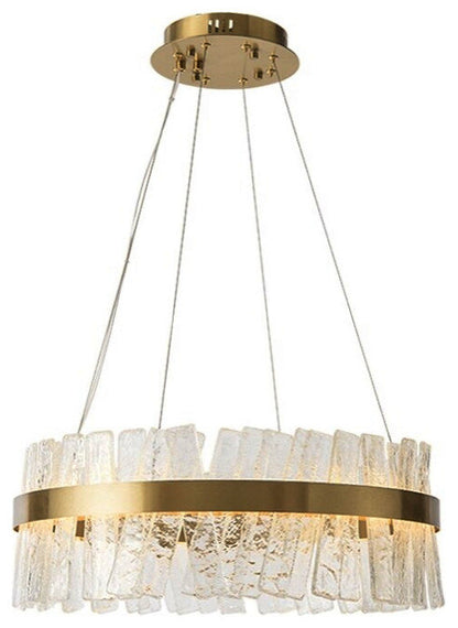Kortrijk | Round Gold Glass Led Chandelier for Bedroom, Medium - Dia23.6" / 60cmBy Miron Demid LLC