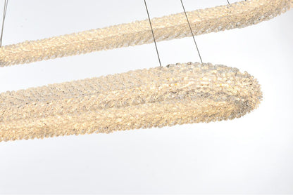 Elegant Lighting 3800G50L2 Bowen 51"W LED Crystal Ring Chandelier - Satin GoldBy Elegant Furniture & Lighting