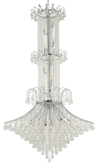 20-Light Chrome Metal Chandelier With CrystalsBy Design Living