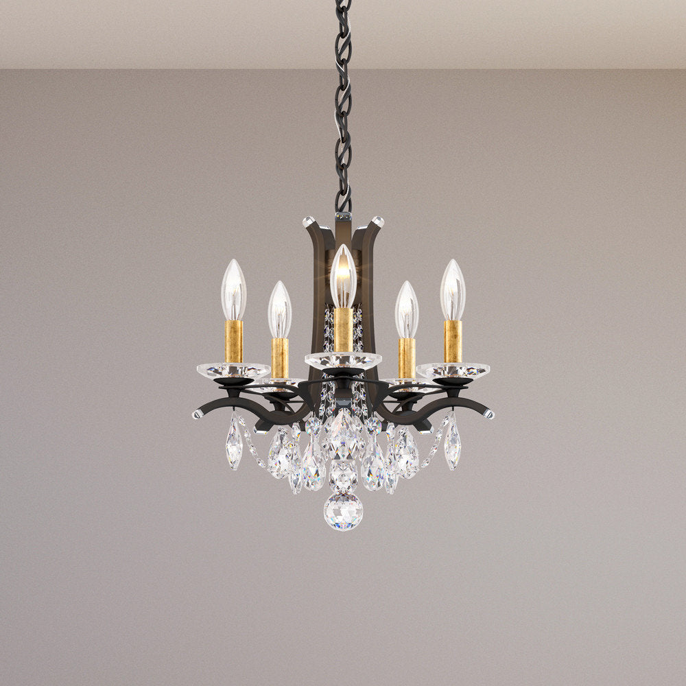 Schonbek Va8304N-51H 5 Light Crystal Chandelier, BlackBy Schonbek